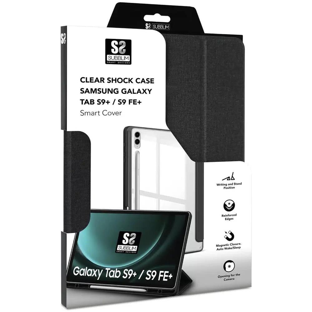 SUBCST-5SC510 custodia per tablet 31,5 cm (12.4") Custodia a libro Nero, Trasparente - Foto 2