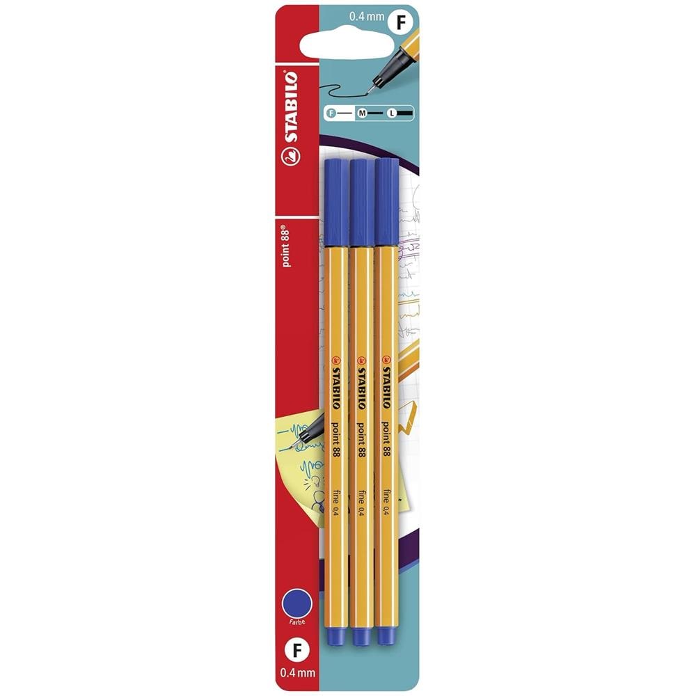 point 88 - Fineliner - Pack da 3 - Blu - Foto 1