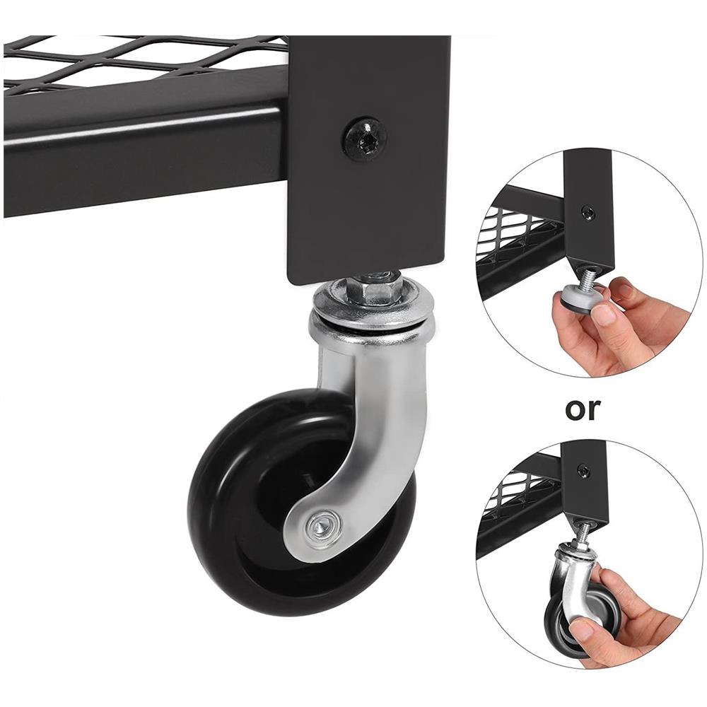 Tavolino da caffè con ruote, vintage, nero, set da 1 - Foto 8