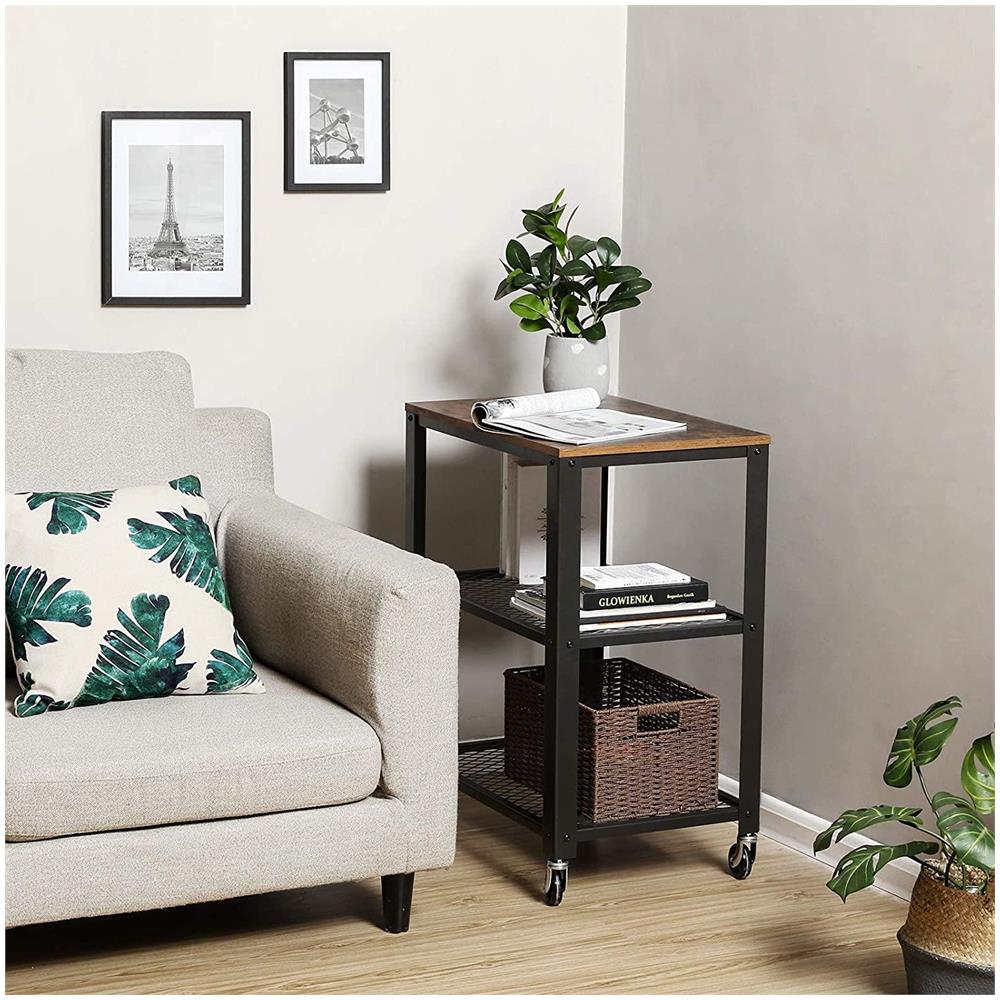 Tavolino da caffè con ruote, vintage, nero, set da 1 - Foto 2