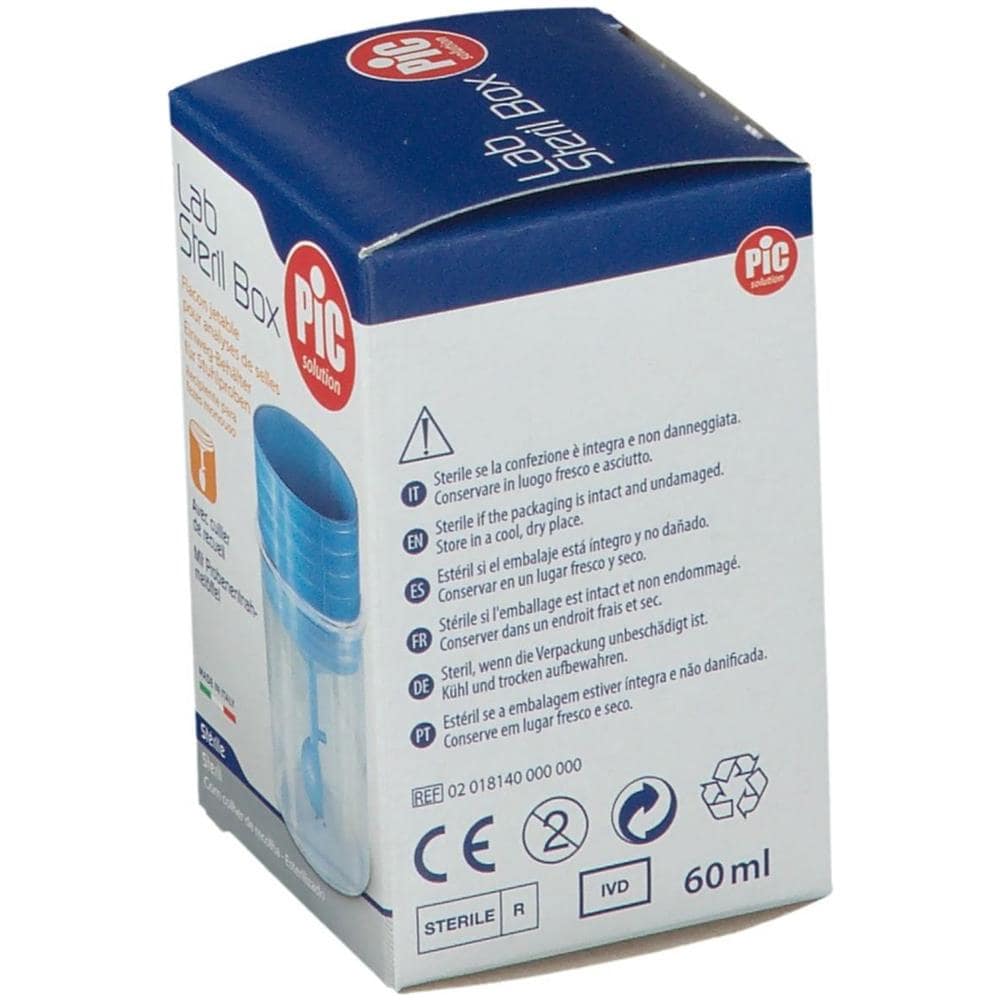 Contenitore Pic Sterile Trasparente per Analisi Coprologiche+ Cucchiaino Specimen Tappo a Vite Etichetta Autoadesiva - Foto 1