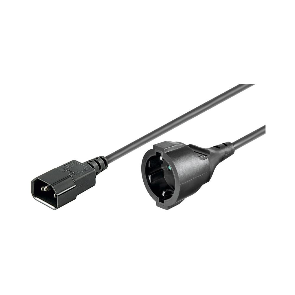 ICOC 067-NC-15 - Cavo di Alimentazione VDE C14 Maschio / Schuko Femmina 1,5m Nero - Foto 1
