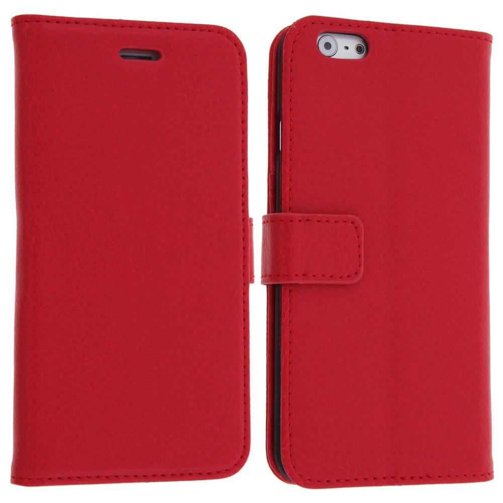 Custodia Portafoglio Stand Case Per Apple Iphone 6 E 6s - Rossa - Foto 2