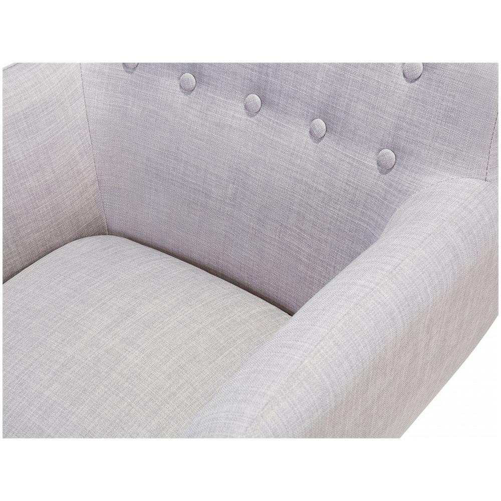 Poltrona Imbottita In Tessuto Grigio - Melby - Foto 2