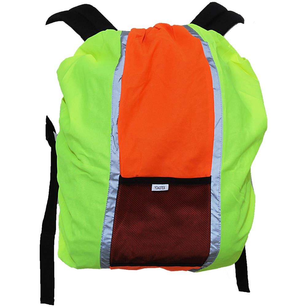 Fodera Con Bande Riflettenti Per Zaino Sportivo (taglia Unica) (giallo Fluo / arancio)  - Foto 1