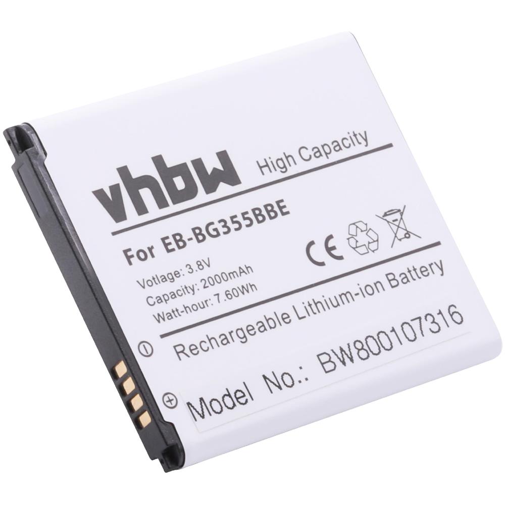 Batteria Vhbw Li-ion 2000mah (3.8v) Per Cellulare Telefono Smartphone Samsung Galaxy Sm-g3559, Sm-g355h, Sm-g3586 Come Eb-bg355bbe. - Foto 1