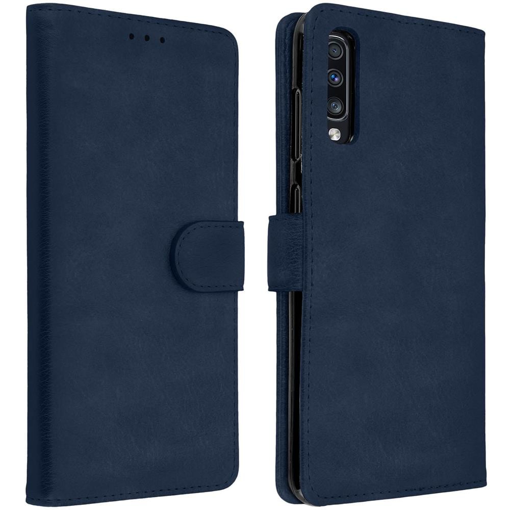 Custodia Galaxy A70 Portacarte Funzione Supporto Cover Silicone - Blu - Foto 1