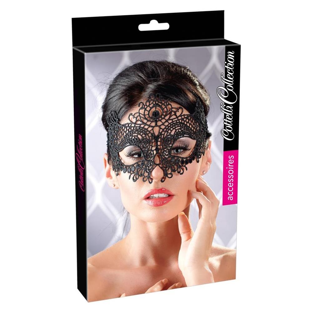 Maschera Ricamata 02 Pizzo Nero - Foto 1