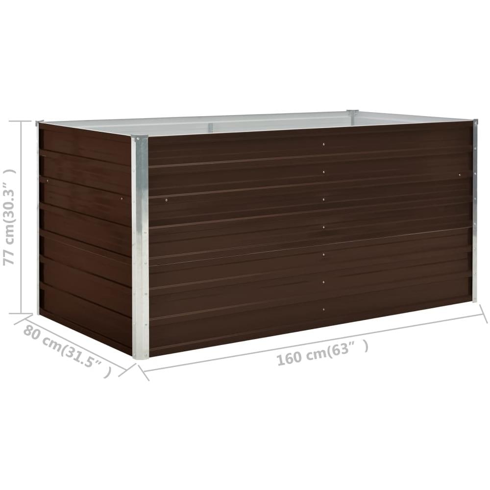 Letto Di Coltura Rialzato Marrone 160x80x77cm Acciaio Zincato - Foto 11
