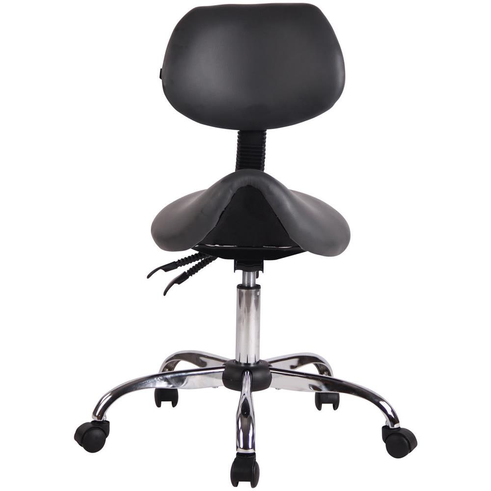 Sgabello Sella da Lavoro Stuttgart in Similpelle I Sedia Studio Ergonomica con Schienale Inclinabile I Sedia Ambulatorio con 5 Ruote Grigio - Foto 5