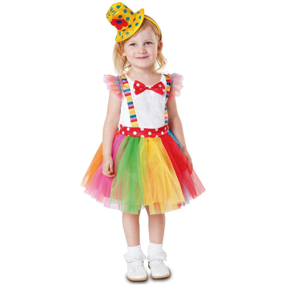 Travestimento Da Piccola Clown Con Tutù Per Bambina - Taglia: 1 A 2 Anni - Foto 1