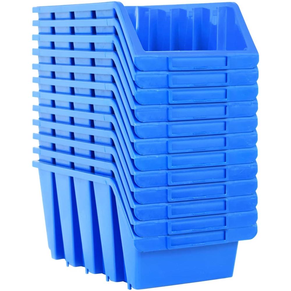 Contenitori Di Stoccaggio Impilabili 14 Pz Blu In Plastica - Foto 2