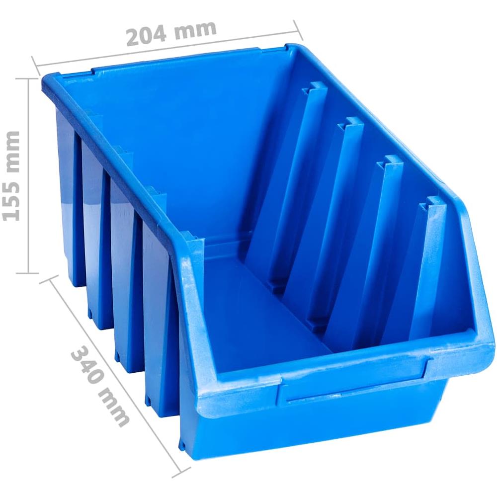 Contenitori Di Stoccaggio Impilabili 14 Pz Blu In Plastica - Foto 4