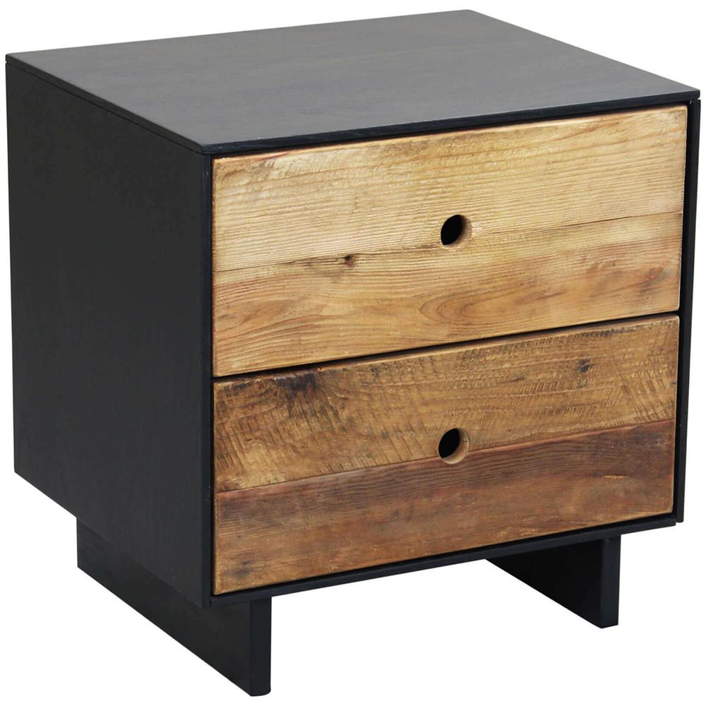 Pinus Black - Comodino In Pino Riciclato - Foto 1