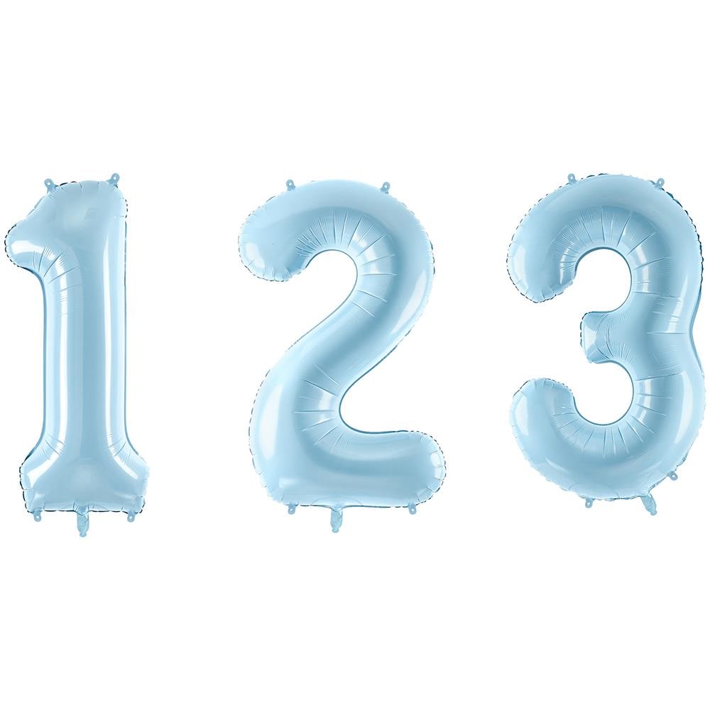 Partydeco - Palloncino Gigante Numero Blu Pastello - Foto 1