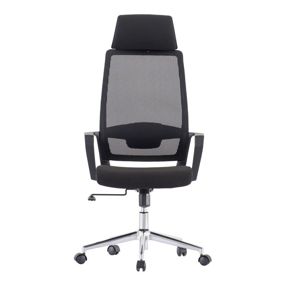 Sedia per Ufficio con Schienale Alto e Base Cromata Colore Nero - Foto 2