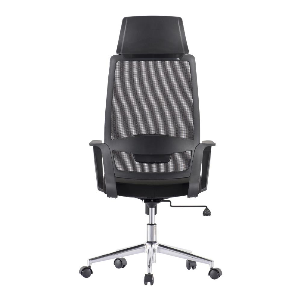 Sedia per Ufficio con Schienale Alto e Base Cromata Colore Nero - Foto 6