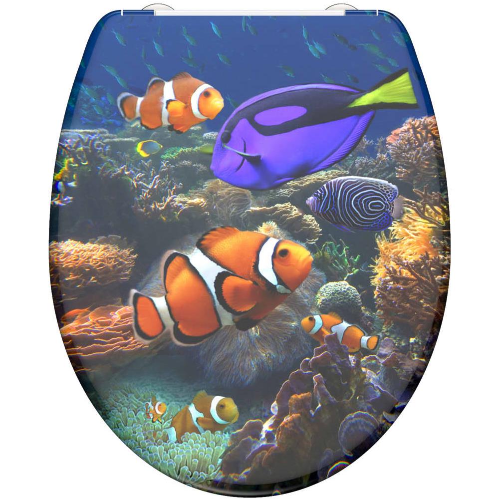 Tavoletta WC Duroplast Chiusura Ammortizzata SEA LIFE Stampato - Foto 1