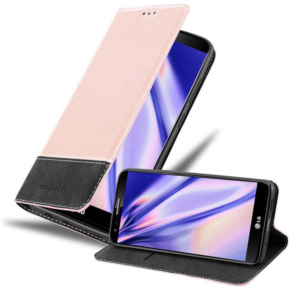 Custodia Compatibile Con Lg G2 In Oro Rosato Nero - Coperchio Protettiva Con Chiusura Magnetica, Funzione Stand E Tasca Per Le Carte - Foto 1