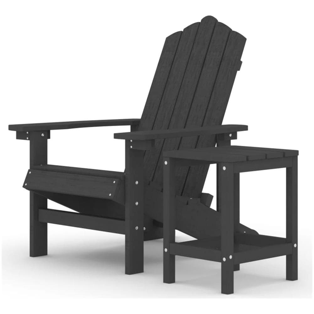 Sedia Da Giardino Con Tavolo Adirondack In Hdpe Nero - Foto 2