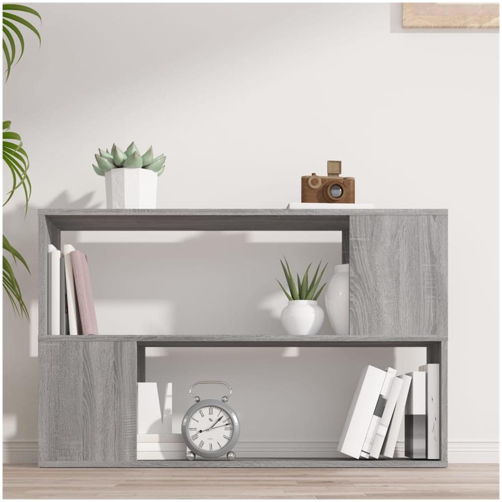 Libreria Grigio Sonoma 100x24x63 Cm In Legno Multistrato - Foto 3