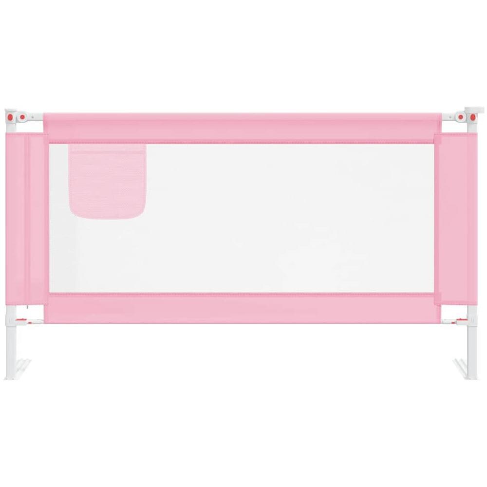 Sponda Letto di Sicurezza per Bambini Rosa 150x25 cm Tessuto - Foto 3