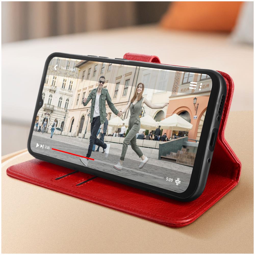 Custodia Per Samsung Galaxy A34 5g Copertina Portacarte Funzione Supporto Rossa - Foto 2