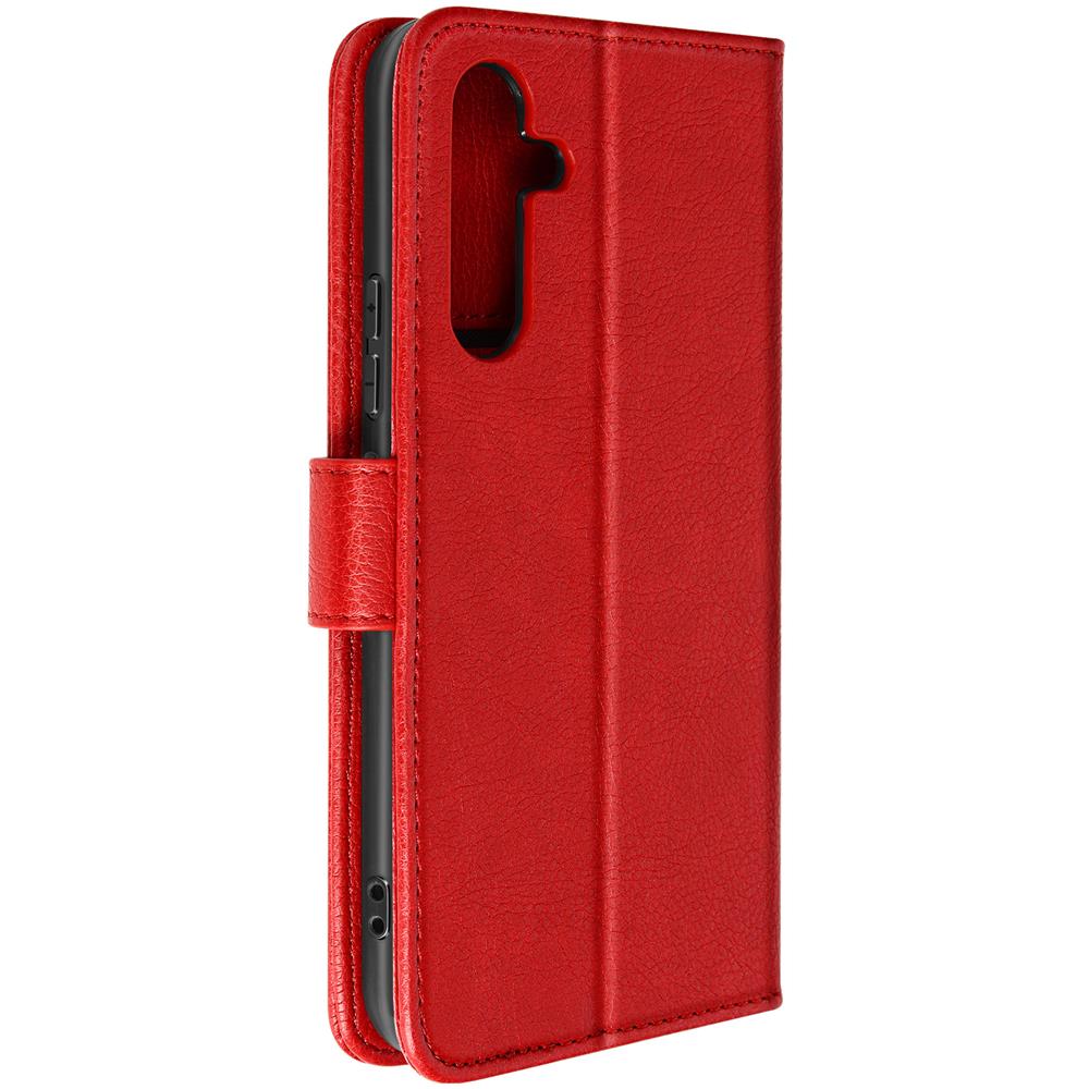 Custodia Per Samsung Galaxy A34 5g Copertina Portacarte Funzione Supporto Rossa - Foto 1