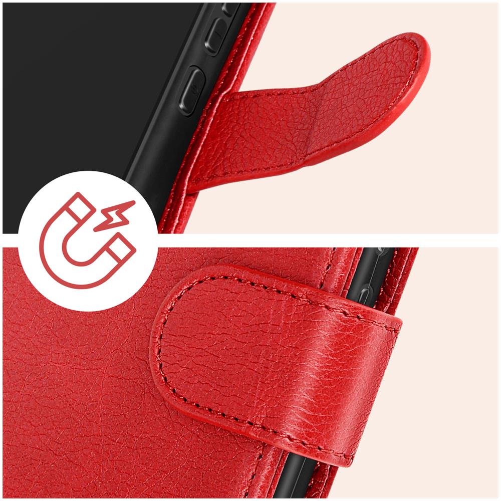 Custodia Per Samsung Galaxy A34 5g Copertina Portacarte Funzione Supporto Rossa - Foto 5