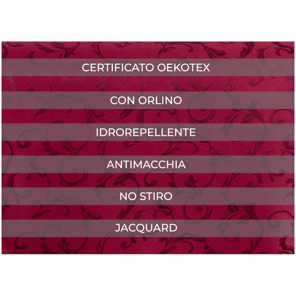 Tovaglia Natale Cucina Soggiorno Antimacchia Idrorepellente Jacquard Queen Bordeaux 140x360 Queen - Foto 2