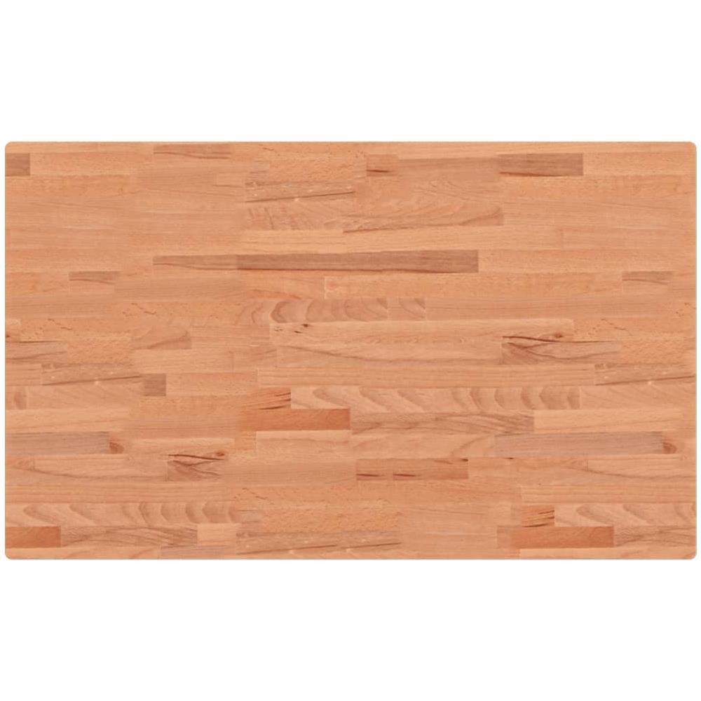 Piano Bagno 100x60x2,5 Cm In Legno Massello Di Faggio - Foto 2