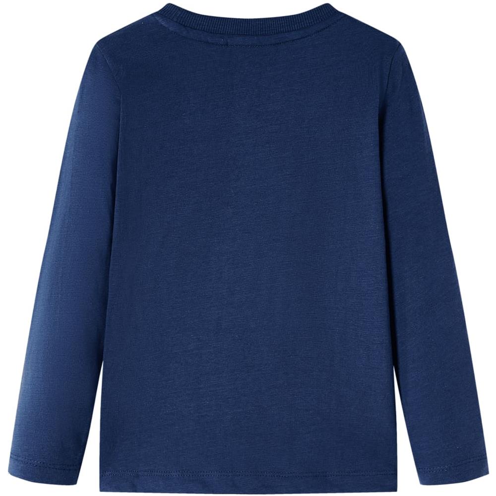 Maglietta Da Bambino Maniche Lunghe Stampa Orso Blu Marino Mélange 140 - Foto 2