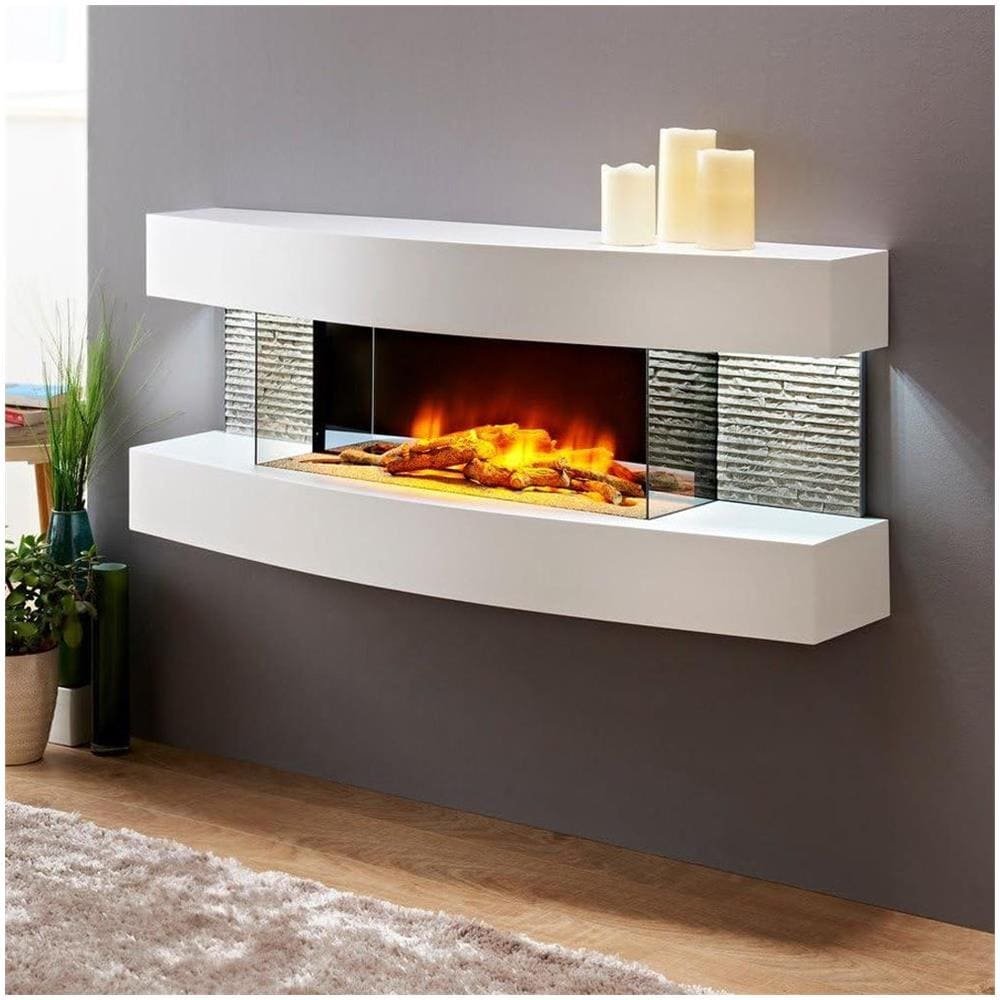 Camino Elettrico Montreal a Parete Stufa 2000 W a Corrente Caminetto Led a Muro - Foto 1