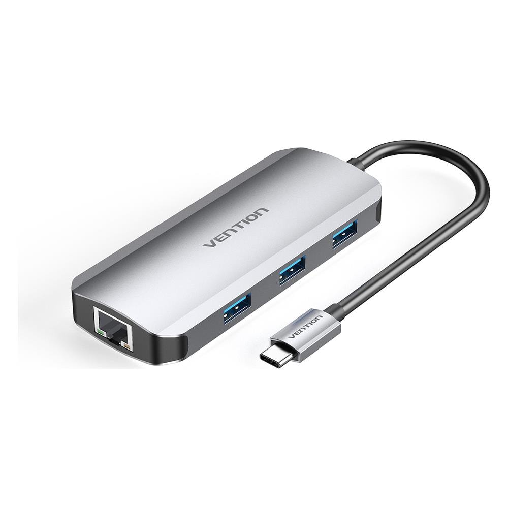 TOHHB replicatore di porte e docking station per laptop Cablato USB 3.2 Gen 1 (3.1 Gen 1) Type-C Argento - Foto 1