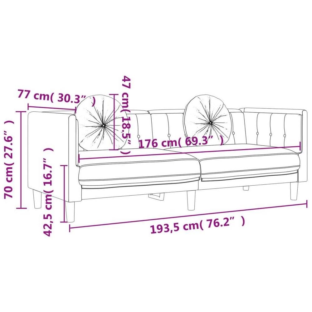 Poltrona con Cuscini a 3 Posti Grigio Scuro in Velluto - Foto 9