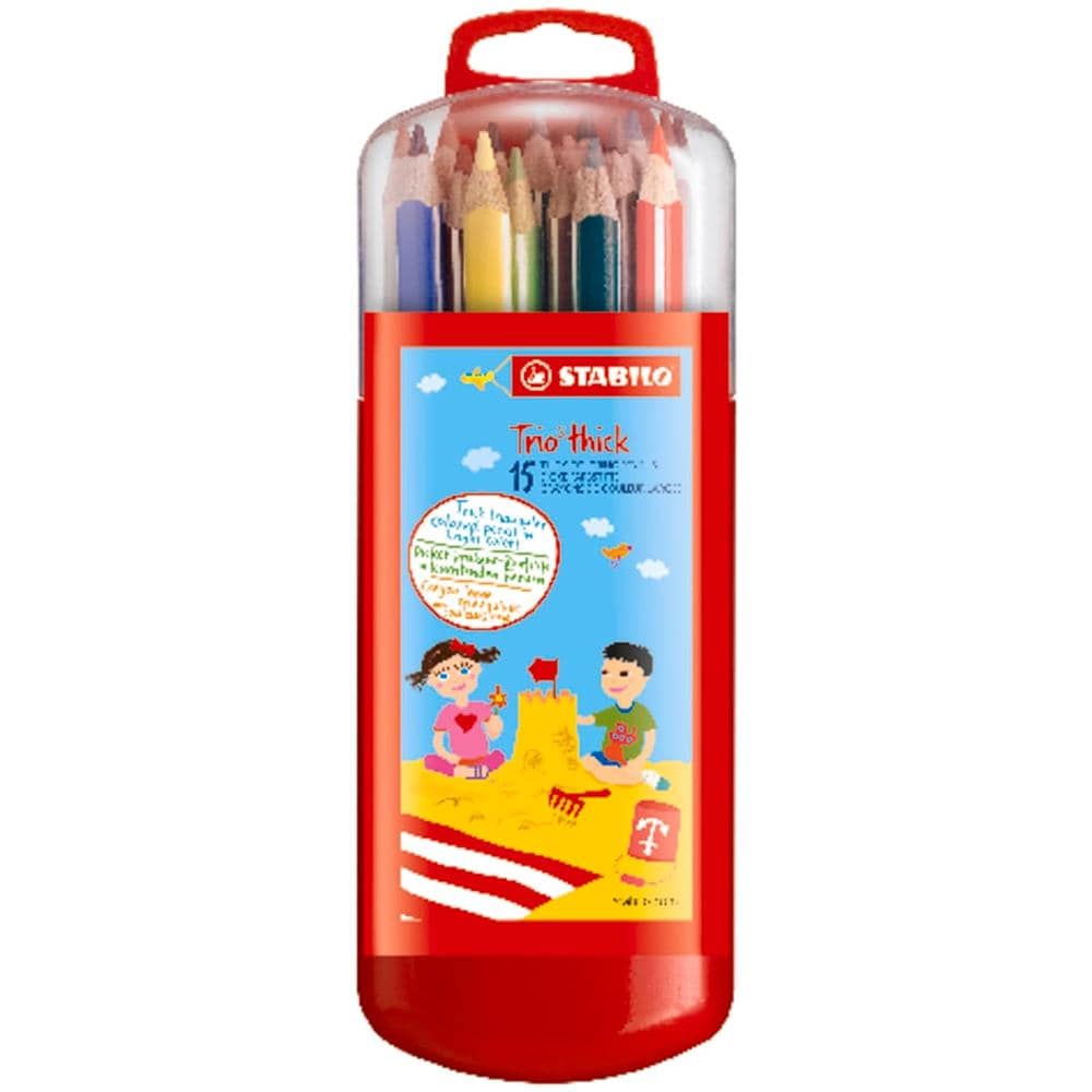 Trio thick - Matita colorata triangolare - Box Zebrui - Astuccio con 15 Colori assortiti - Foto 1