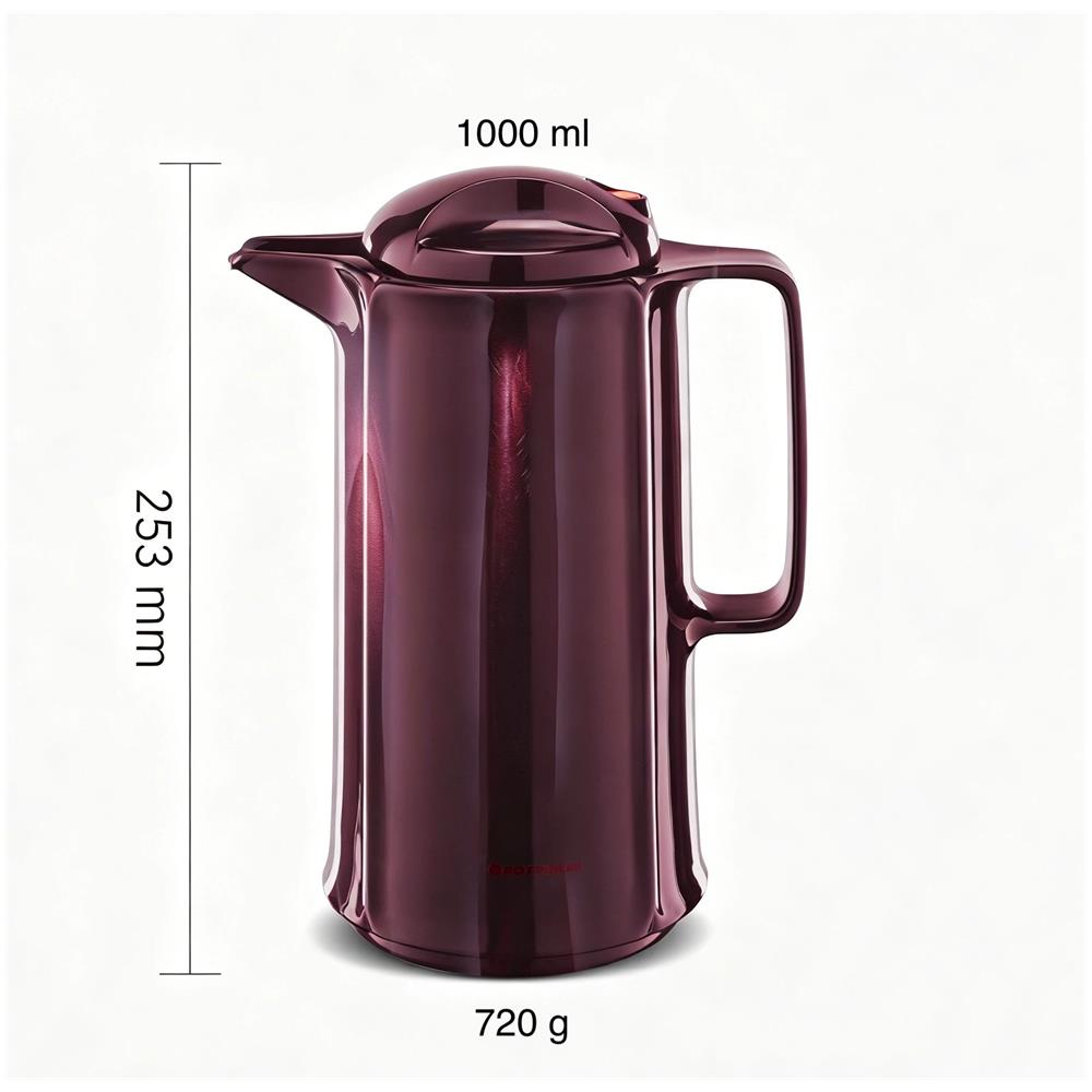 Borraccia termica 1L - Marlis 420 - Senza BPA - Per caffè, tè e infusi - Nero e Rosso - Foto 2
