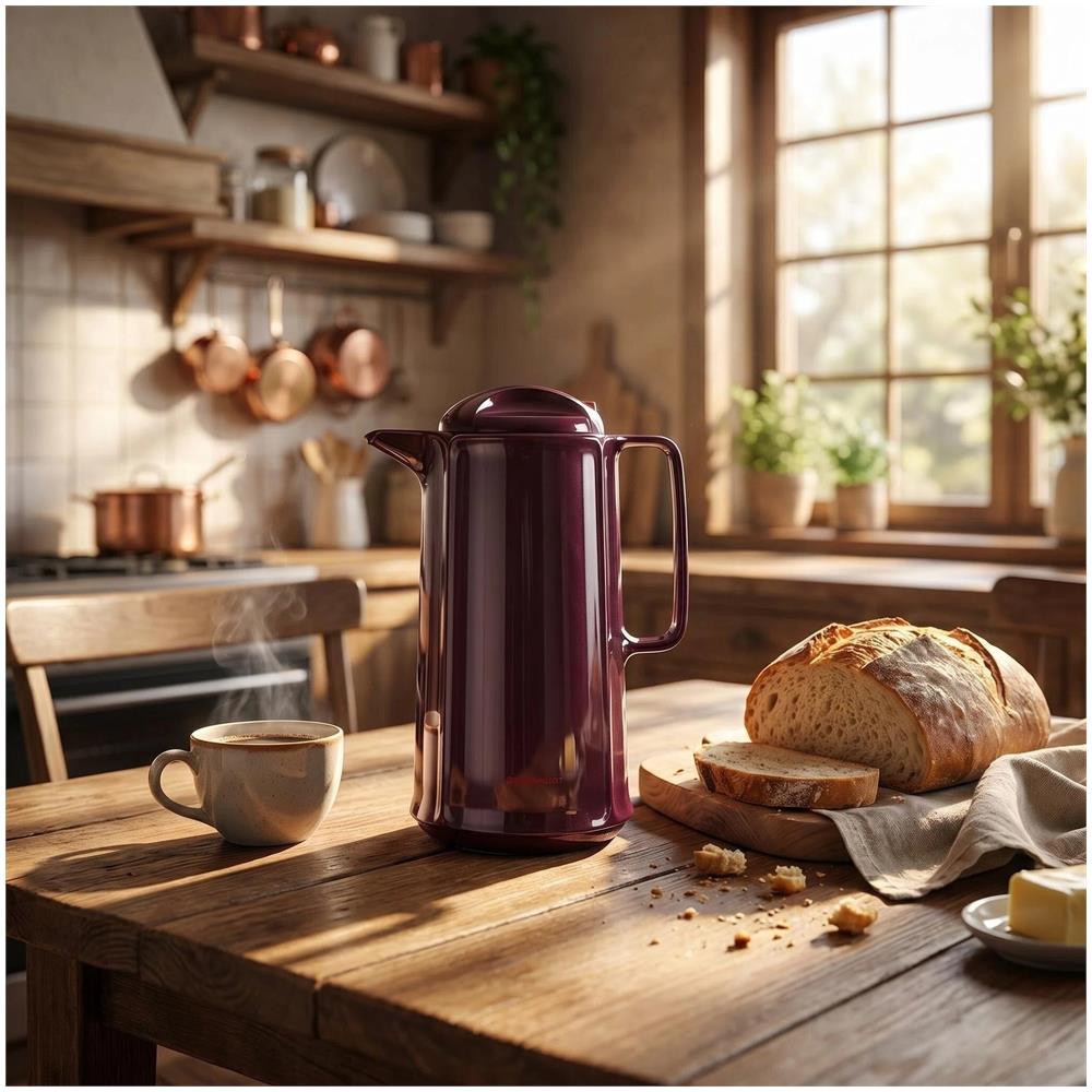 Borraccia termica 1L - Marlis 420 - Senza BPA - Per caffè, tè e infusi - Nero e Rosso - Foto 6