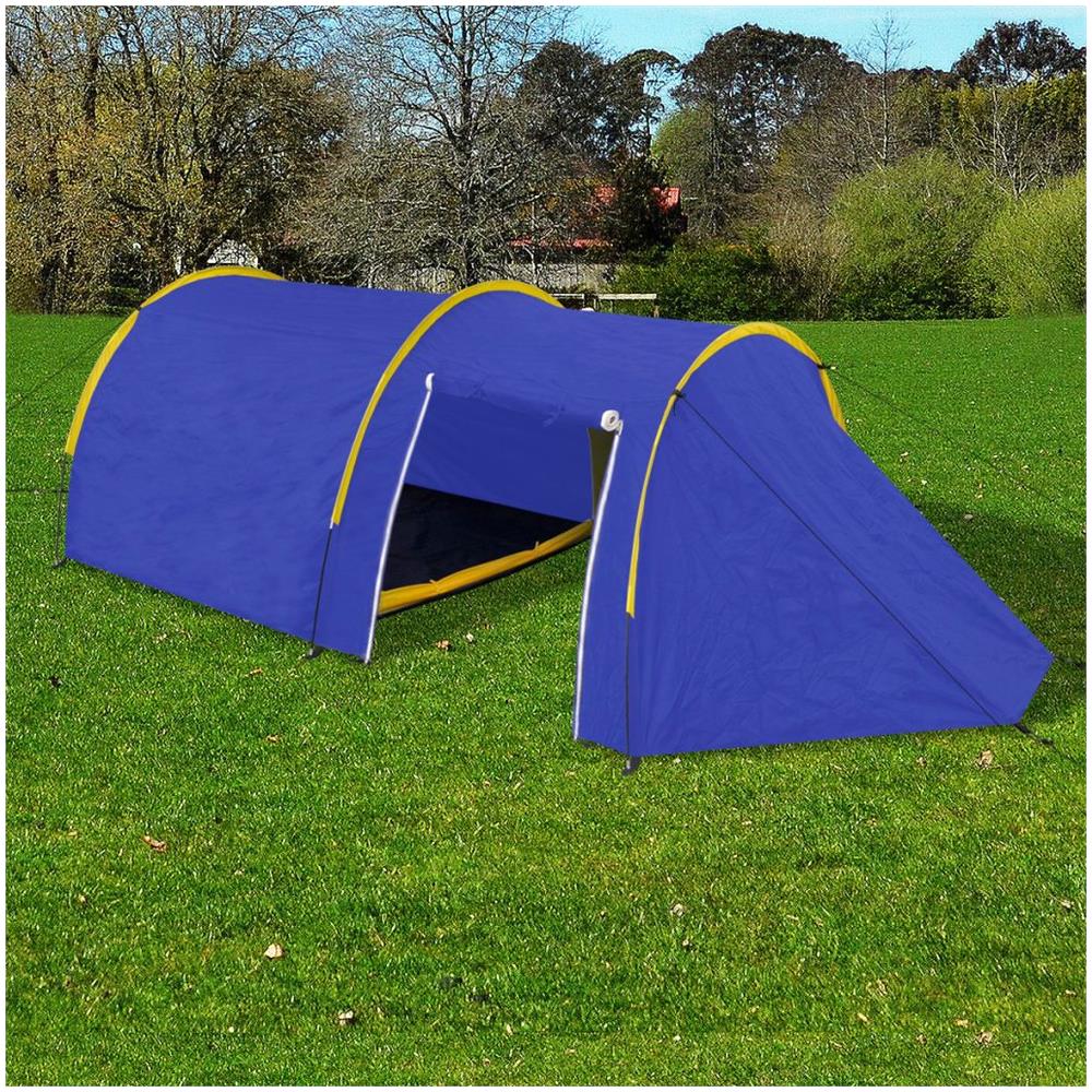 Tenda Da Campeggio Per 4 Persone Blu Marino / Giallo - Foto 1