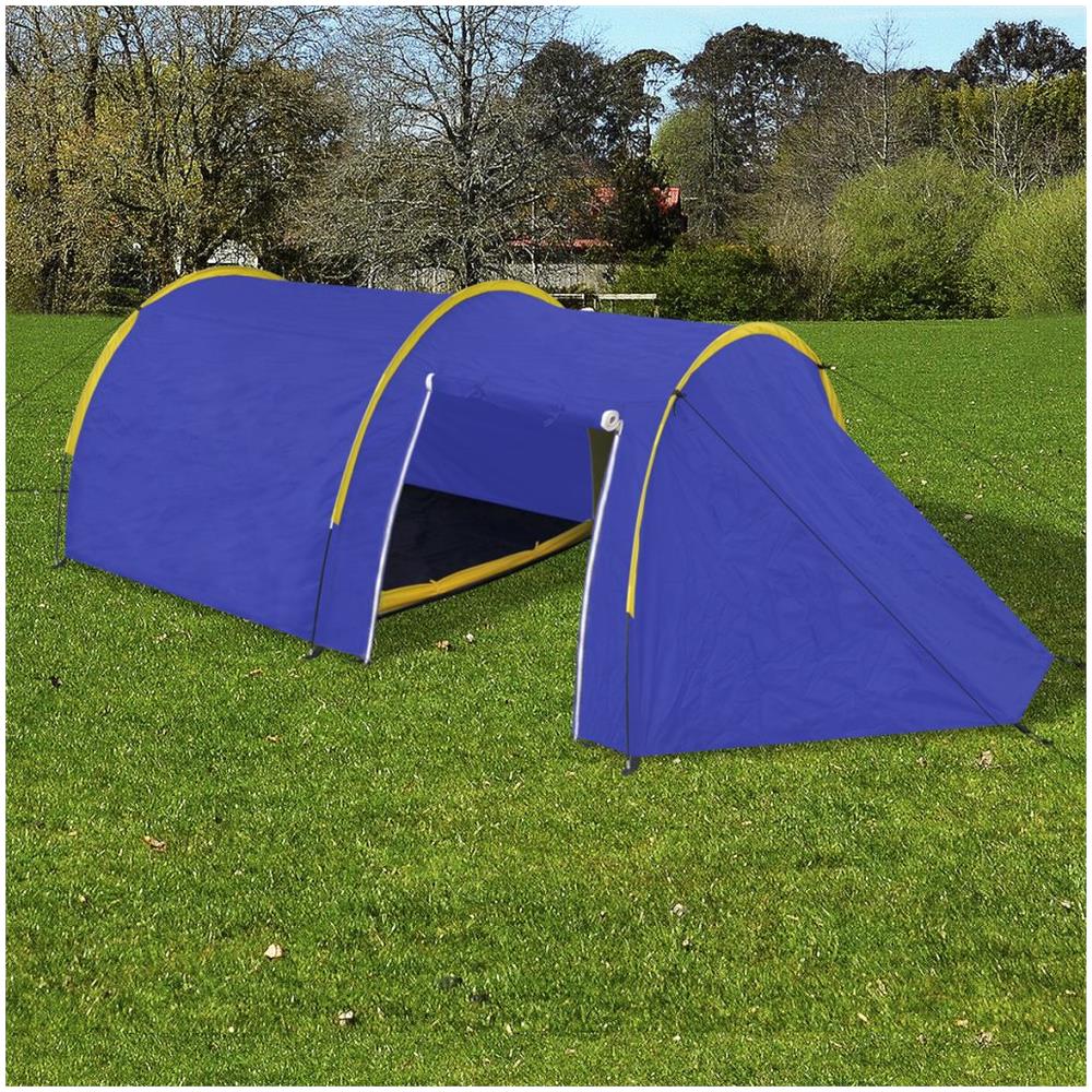 Tenda Da Campeggio Per 4 Persone Blu Marino / Giallo - Foto 2