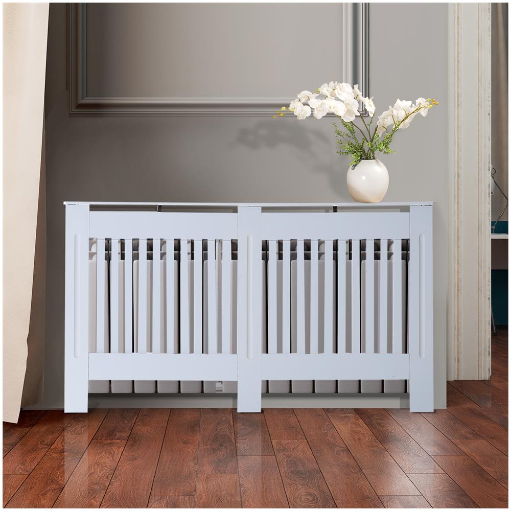 Copritermosifone In Legno Mdf Bianco, 172x19x81cm - Foto 3