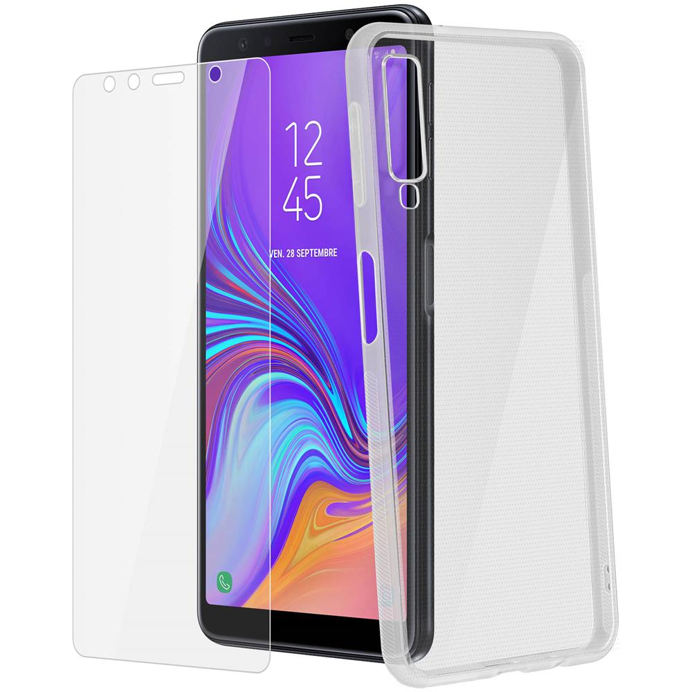 Cover Posteriore + Pellicola Vetro Temperato Trasparente Galaxy A7 2018 - Foto 2