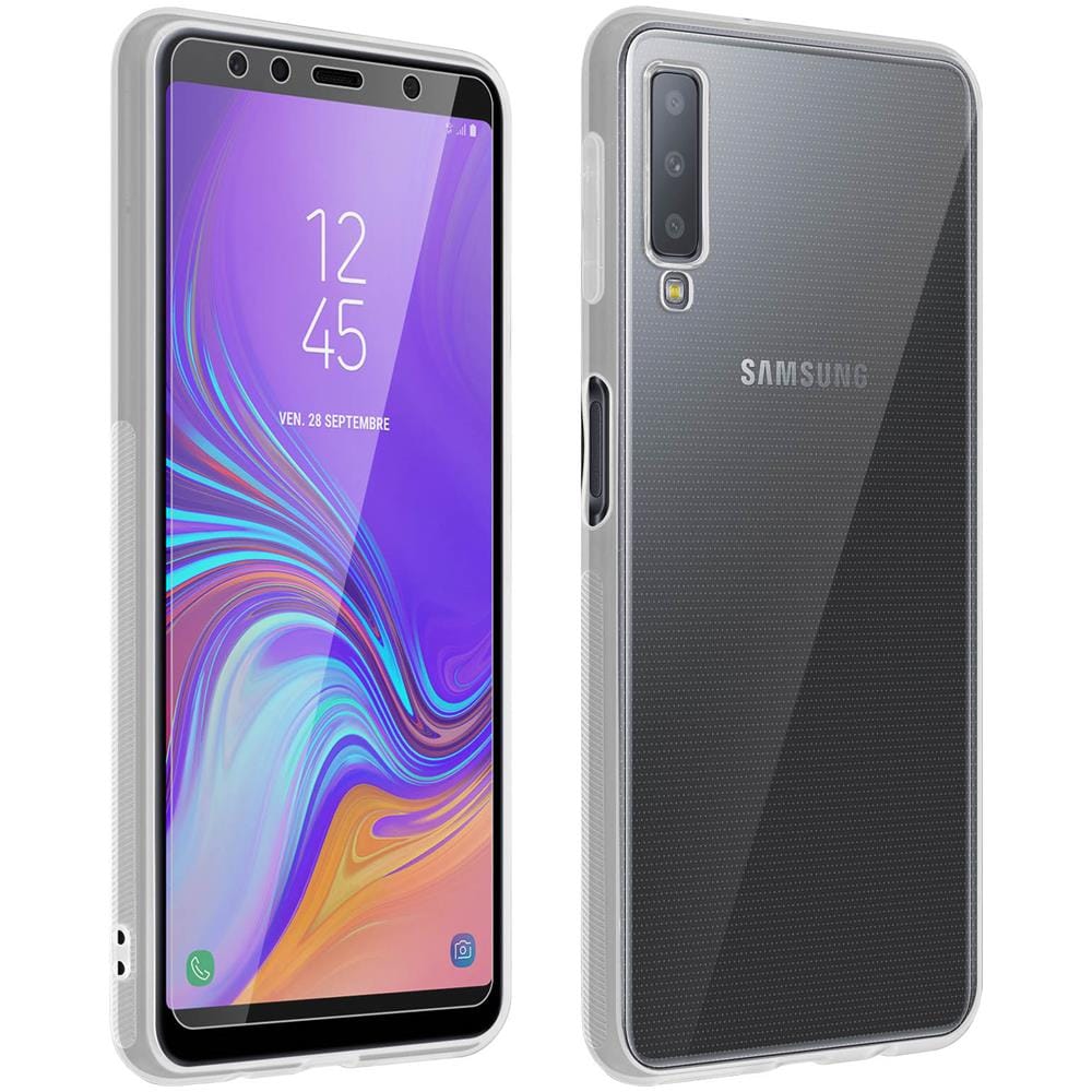 Cover Posteriore + Pellicola Vetro Temperato Trasparente Galaxy A7 2018 - Foto 1