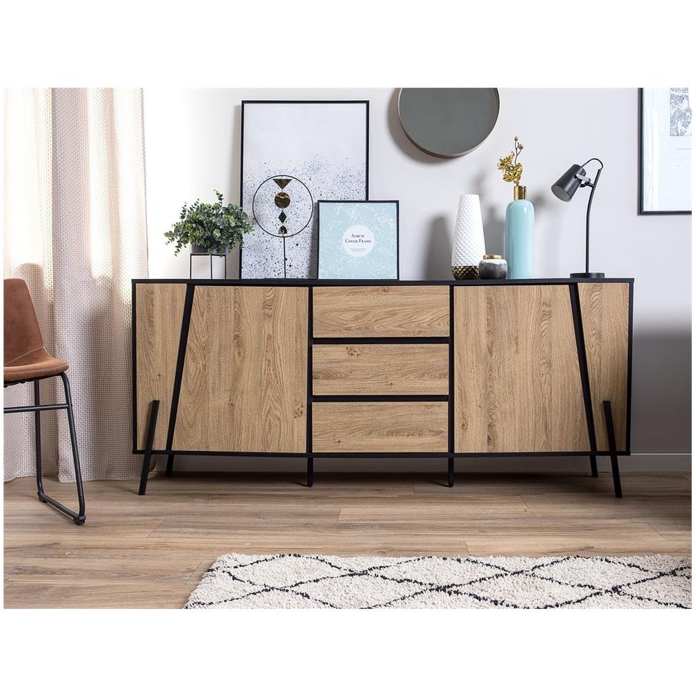 Credenza Buffet In Color Legno E Nero Blackpool - Foto 2