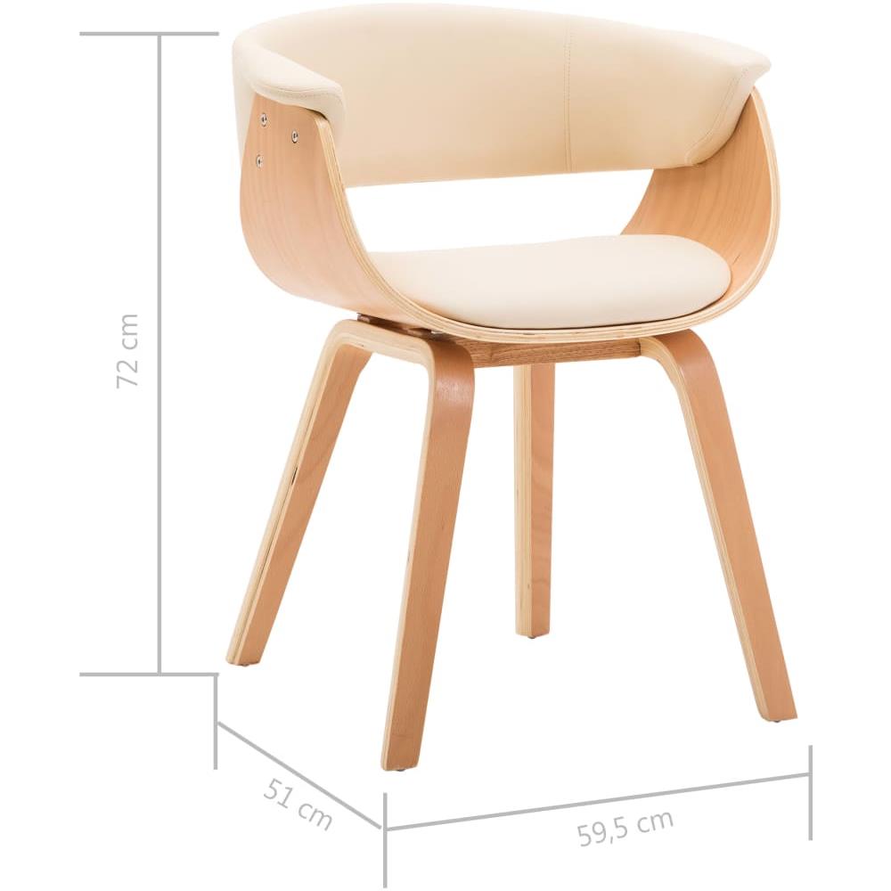 Sedie Da Pranzo 4 Pz Crema In Legno Piegato E Similpelle - Foto 8