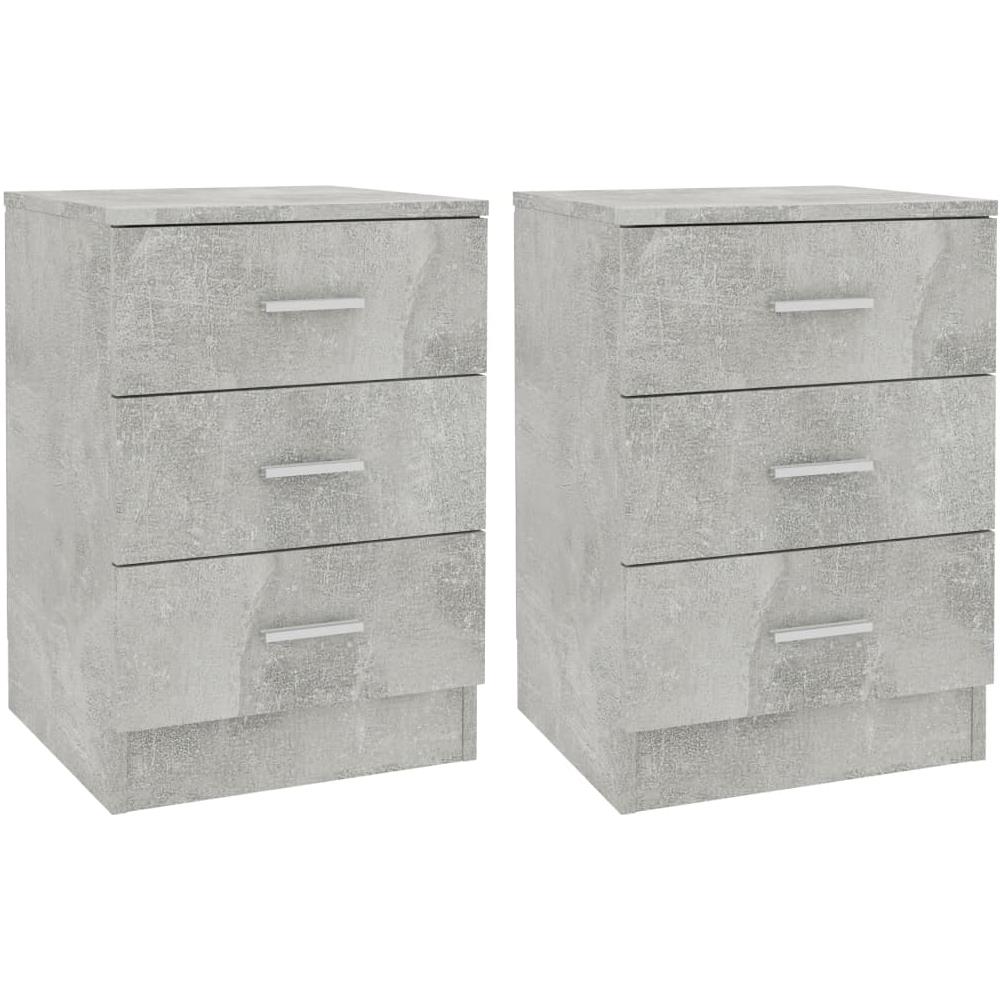 Comodini 2 pz Grigio Cemento 38x35x56 cm in Legno Multistrato - Foto 2