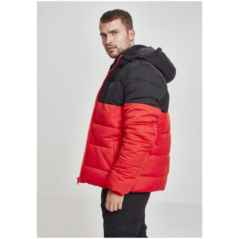 Hooded 2-tone Puffer Jacket Urban Classics - Rosso-nero L - Foto 1