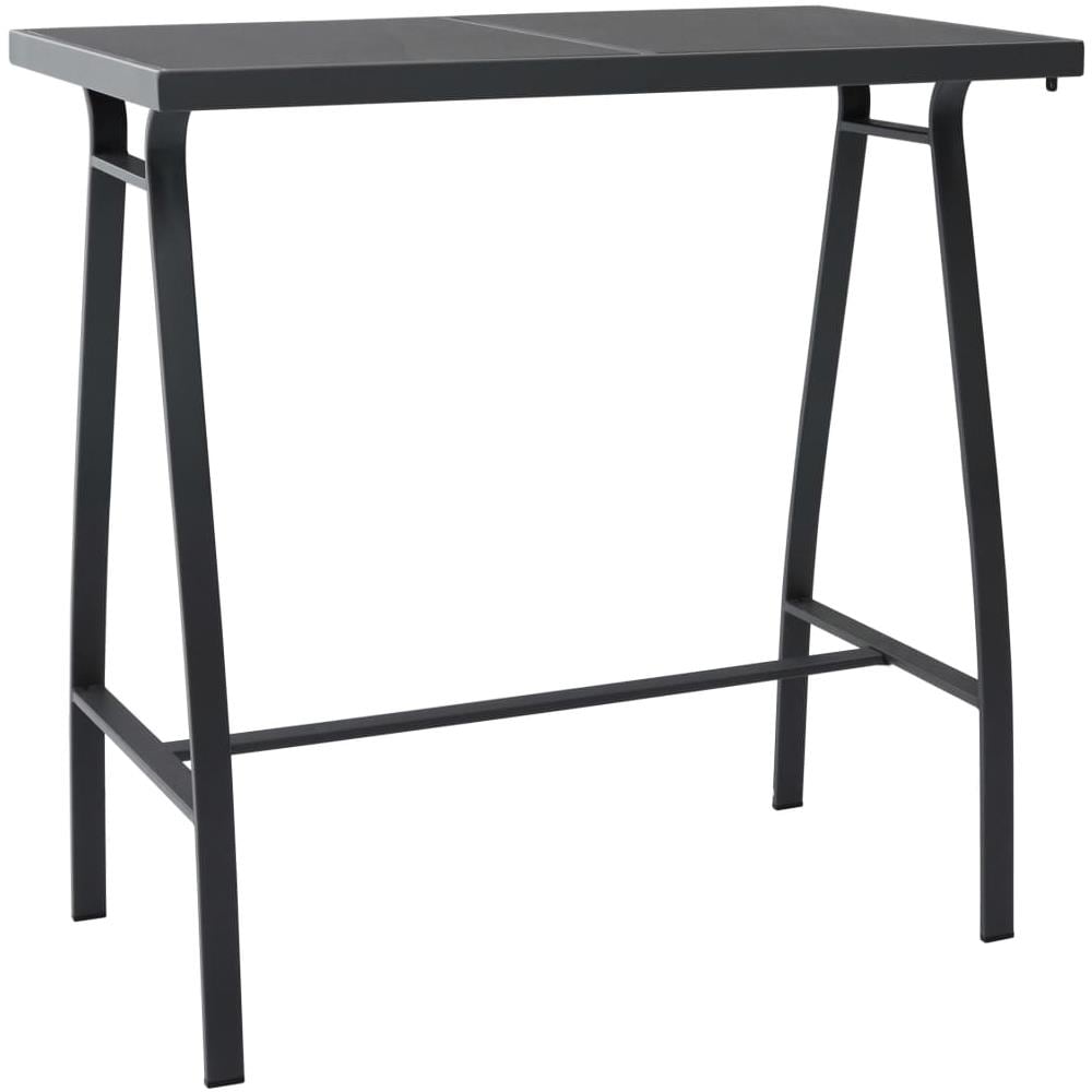 Tavolo Da Bar Da Giardino Nero 110x60x110 Cm In Vetro Temperato - Foto 1