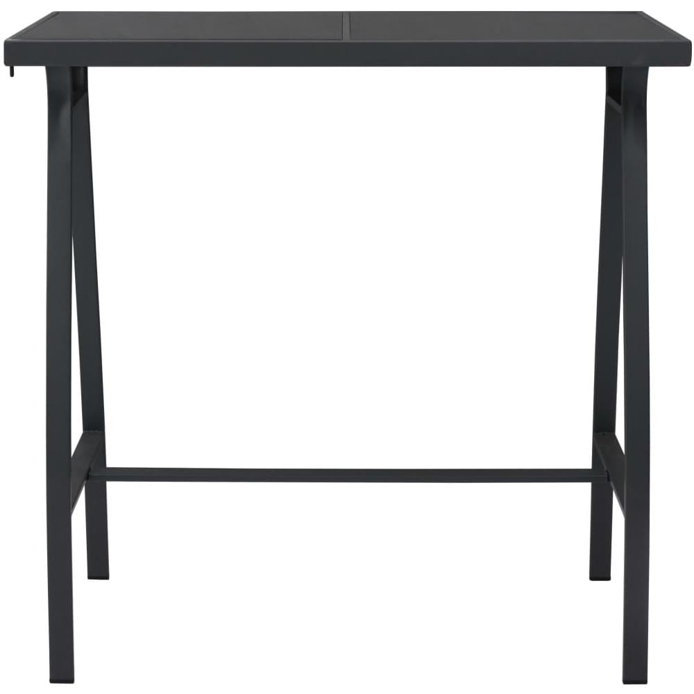 Tavolo Da Bar Da Giardino Nero 110x60x110 Cm In Vetro Temperato - Foto 2