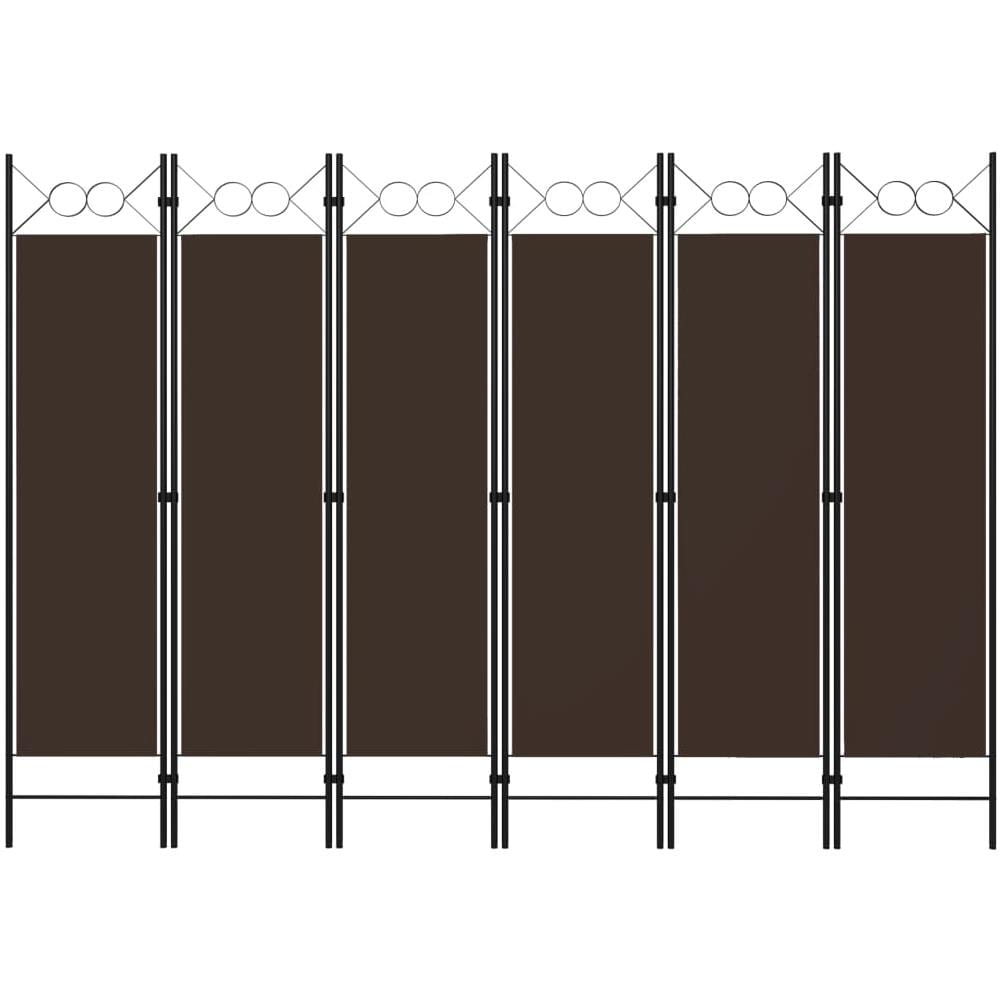 Paravento A 6 Pannelli Marrone 240x180 Cm - Foto 1